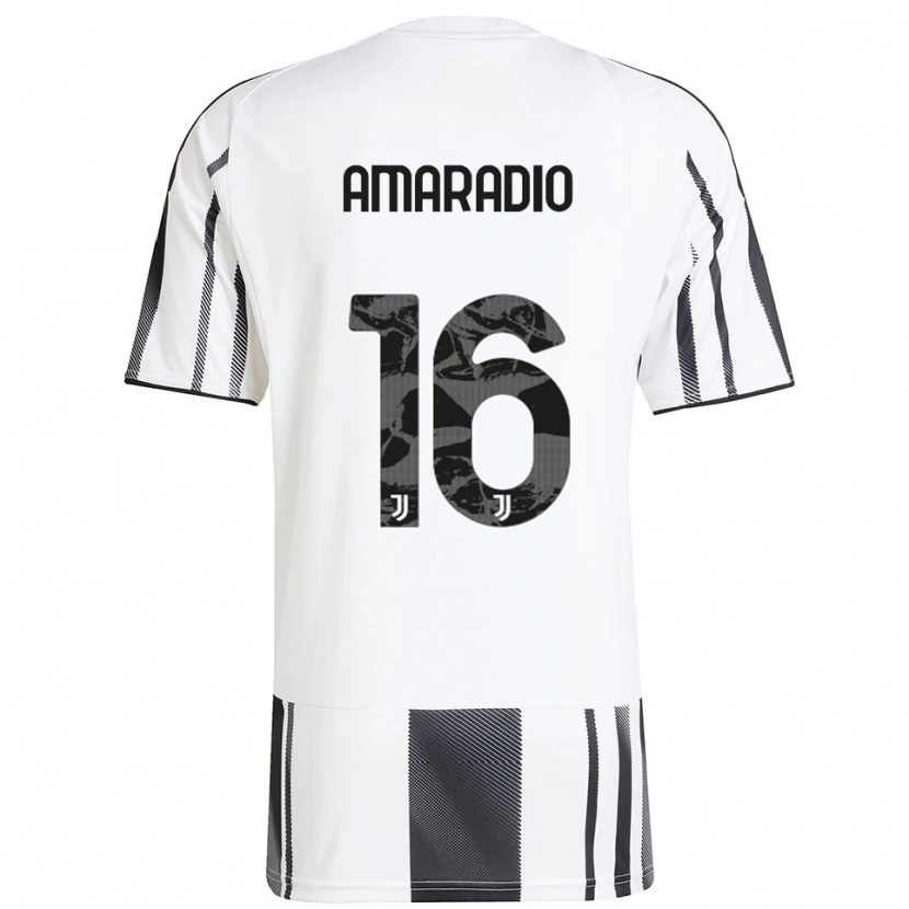 Danxen Hombre Camiseta Luca Amaradio #16 Blanco Negro 1ª Equipación 2025/26 La Camisa