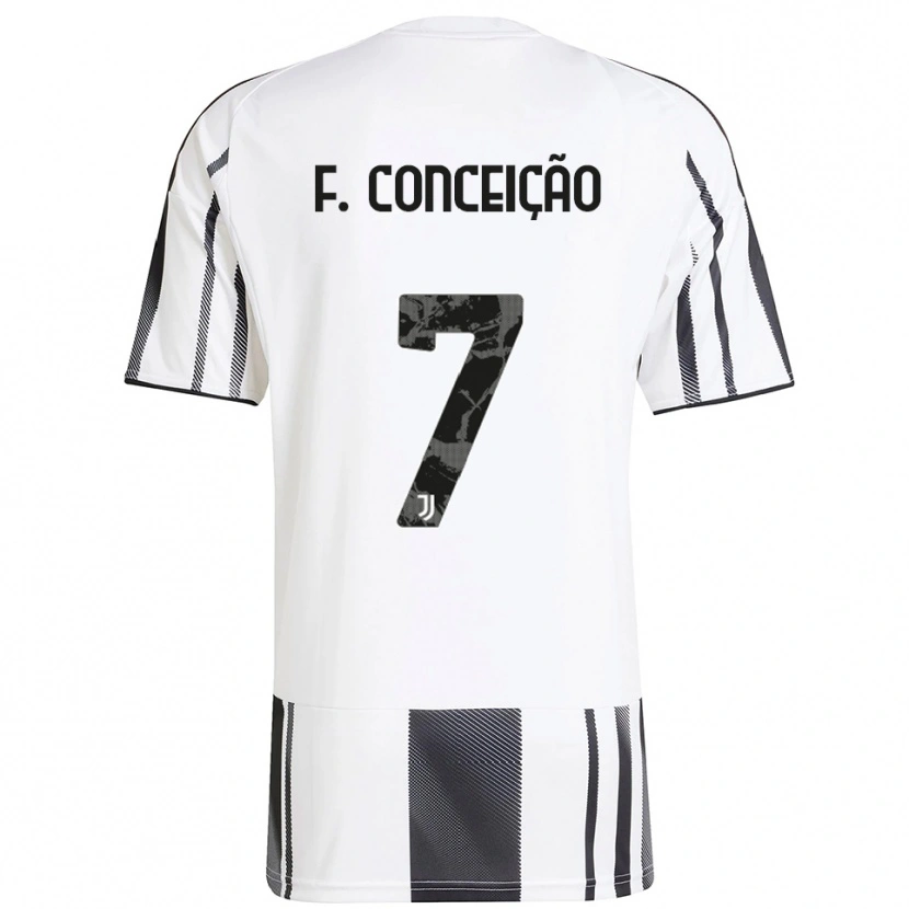 Danxen Hombre Camiseta Francisco Conceição #7 Blanco Negro 1ª Equipación 2025/26 La Camisa