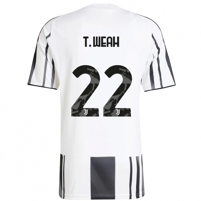 Danxen Hombre Camiseta Timothy Weah #22 Blanco Negro 1ª Equipación 2025/26 La Camisa