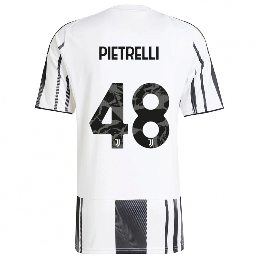 Danxen Hombre Camiseta Alessandro Pietrelli #48 Blanco Negro 1ª Equipación 2025/26 La Camisa
