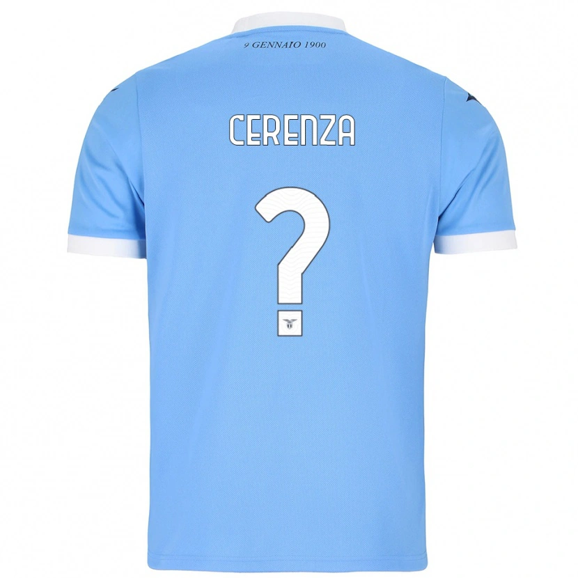 Danxen Hombre Camiseta Francesco Cerenza #0 Azul Cielo Blanco 1ª Equipación 2025/26 La Camisa