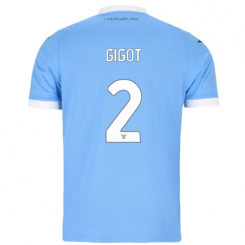 Danxen Hombre Camiseta Samuel Gigot #2 Azul Cielo Blanco 1ª Equipación 2025/26 La Camisa
