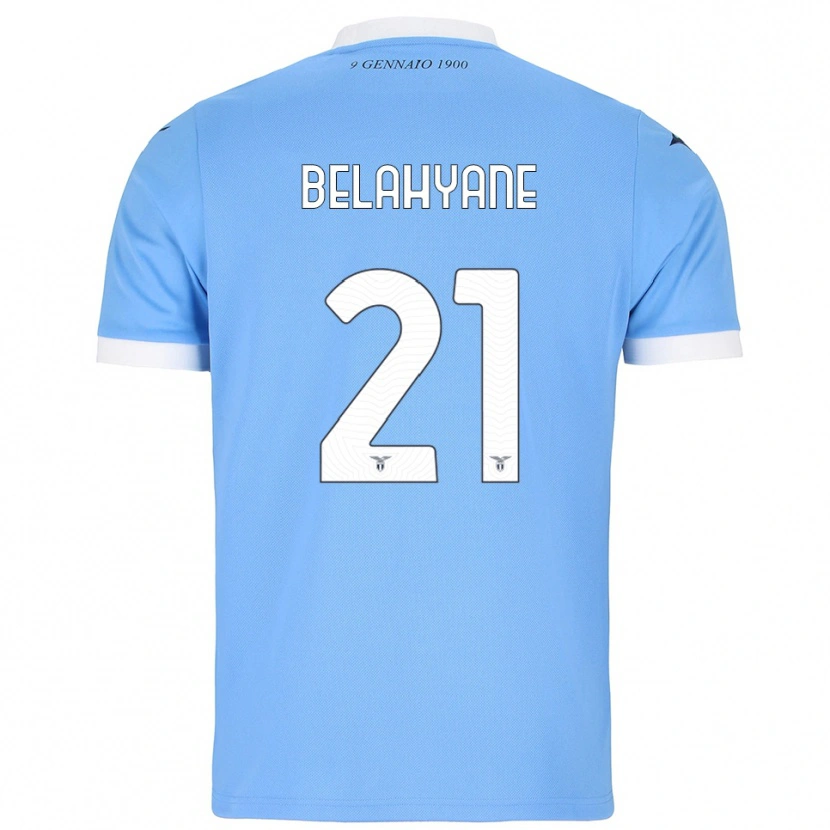 Danxen Hombre Camiseta Reda Belahyane #21 Azul Cielo Blanco 1ª Equipación 2025/26 La Camisa