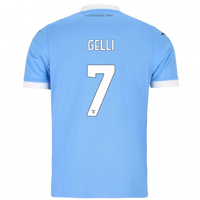 Danxen Hombre Camiseta Valerio Gelli #7 Azul Cielo Blanco 1ª Equipación 2025/26 La Camisa