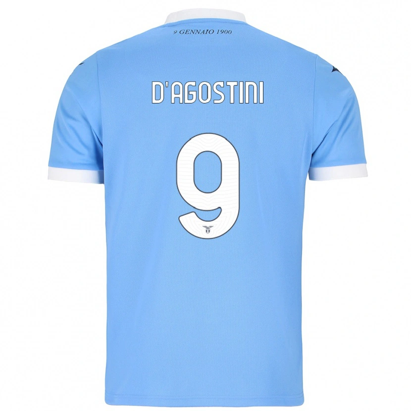 Danxen Hombre Camiseta Lorenzo D'agostini #9 Azul Cielo Blanco 1ª Equipación 2025/26 La Camisa