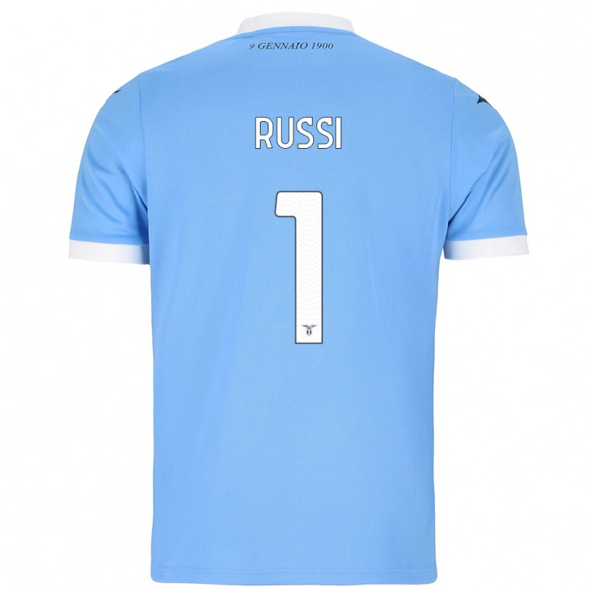 Danxen Hombre Camiseta Gabriele Russi #1 Azul Cielo Blanco 1ª Equipación 2025/26 La Camisa
