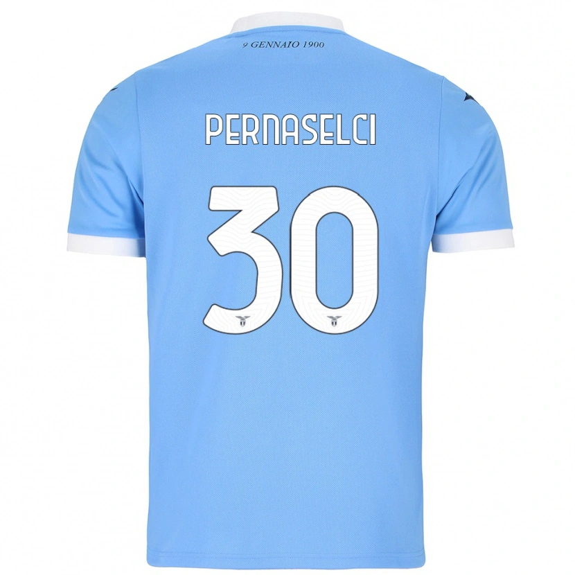 Danxen Hombre Camiseta Leonardo Pernaselci #30 Azul Cielo Blanco 1ª Equipación 2025/26 La Camisa