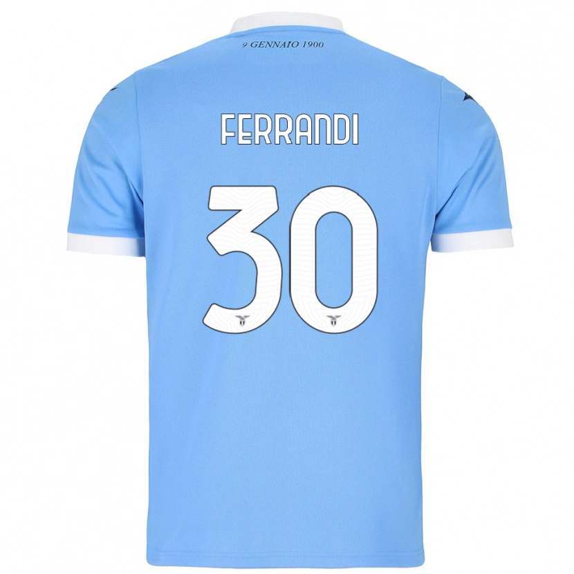 Danxen Hombre Camiseta Giulia Ferrandi #30 Azul Cielo Blanco 1ª Equipación 2025/26 La Camisa