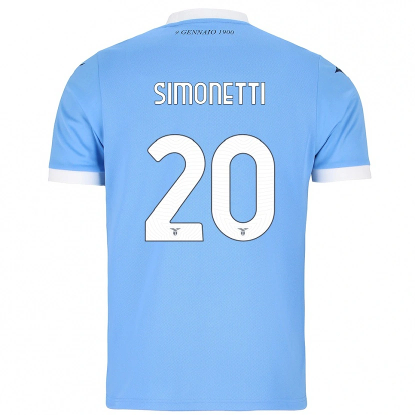 Danxen Hombre Camiseta Flaminia Simonetti #20 Azul Cielo Blanco 1ª Equipación 2025/26 La Camisa