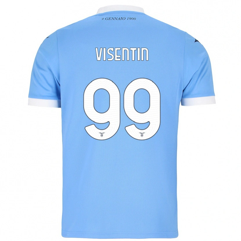 Danxen Hombre Camiseta Noemi Visentin #99 Azul Cielo Blanco 1ª Equipación 2025/26 La Camisa