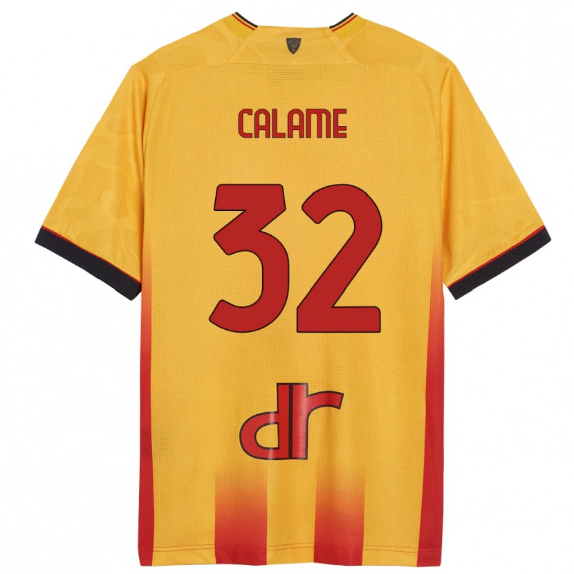 Danxen Hombre Camiseta Marouane Calame #32 Amarillo Naranja 1ª Equipación 2025/26 La Camisa