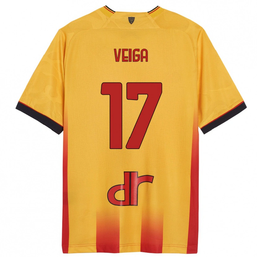 Danxen Hombre Camiseta Danilo Veiga #17 Amarillo Naranja 1ª Equipación 2025/26 La Camisa