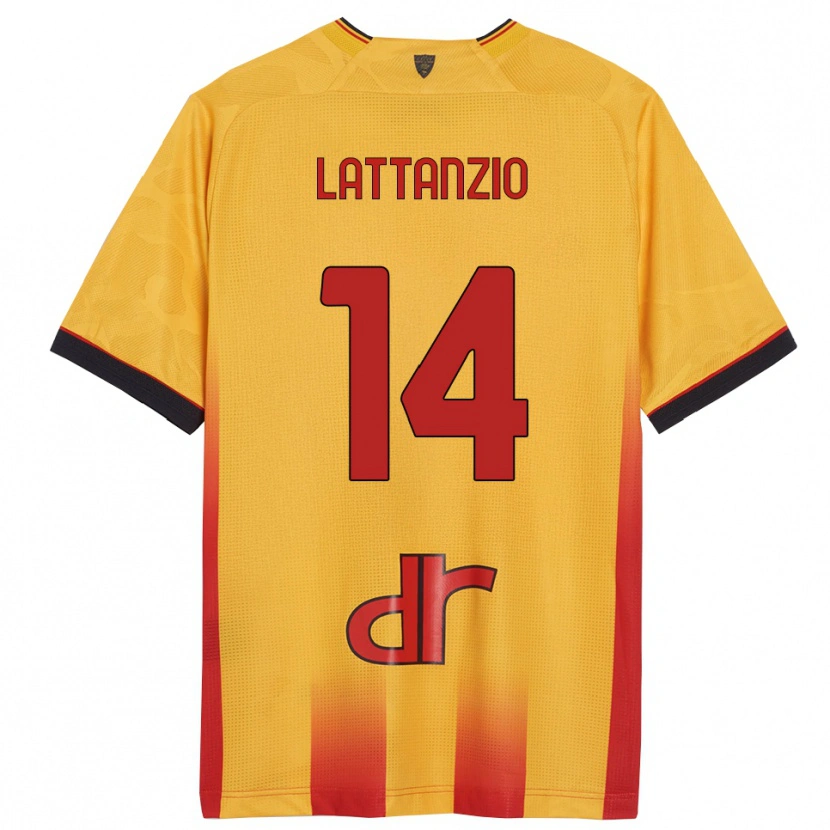 Danxen Hombre Camiseta Gianluca Lattanzio #14 Amarillo Naranja 1ª Equipación 2025/26 La Camisa