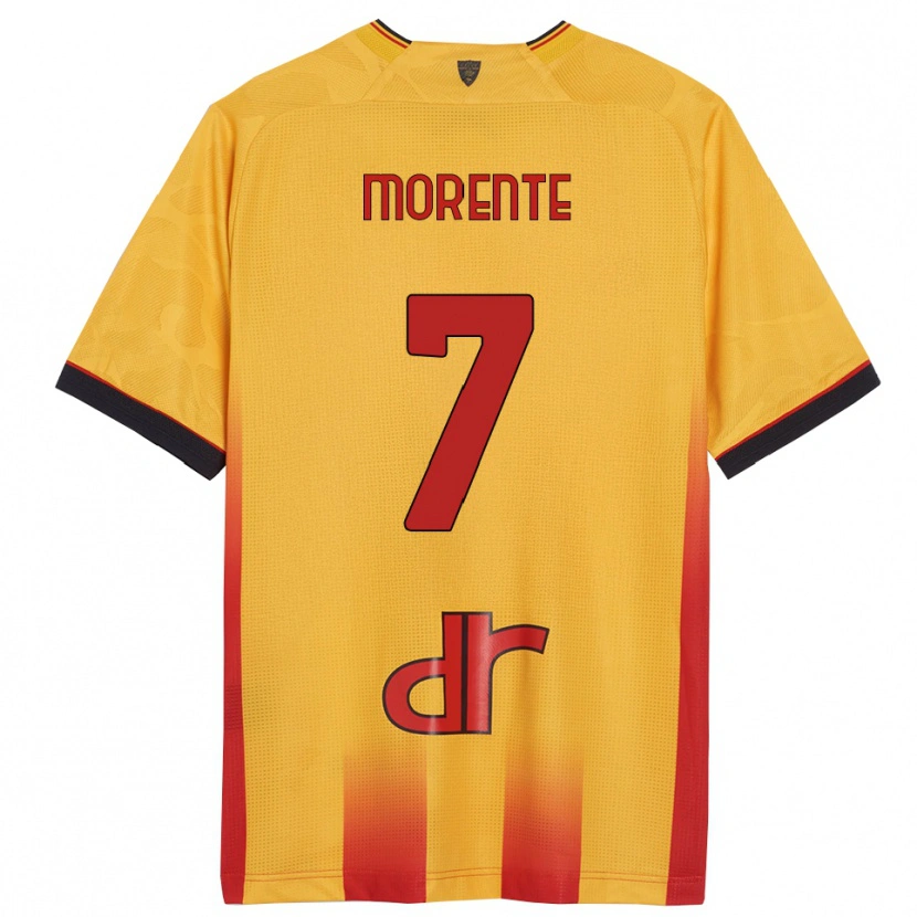 Danxen Hombre Camiseta Tete Morente #7 Amarillo Naranja 1ª Equipación 2025/26 La Camisa