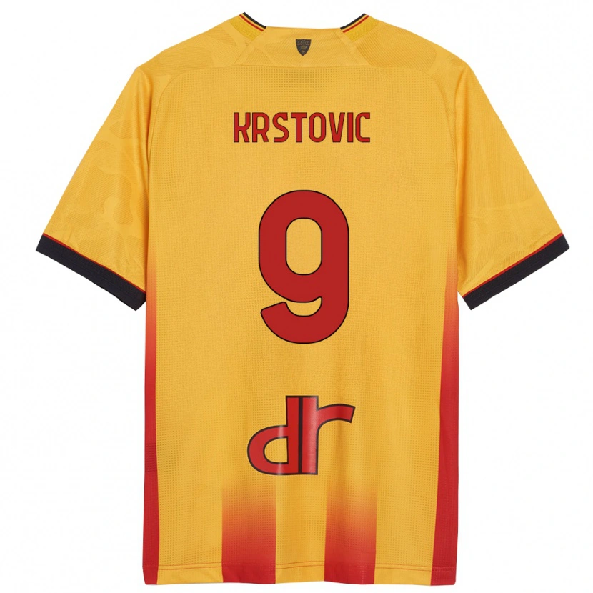 Danxen Hombre Camiseta Nikola Krstović #9 Amarillo Naranja 1ª Equipación 2025/26 La Camisa