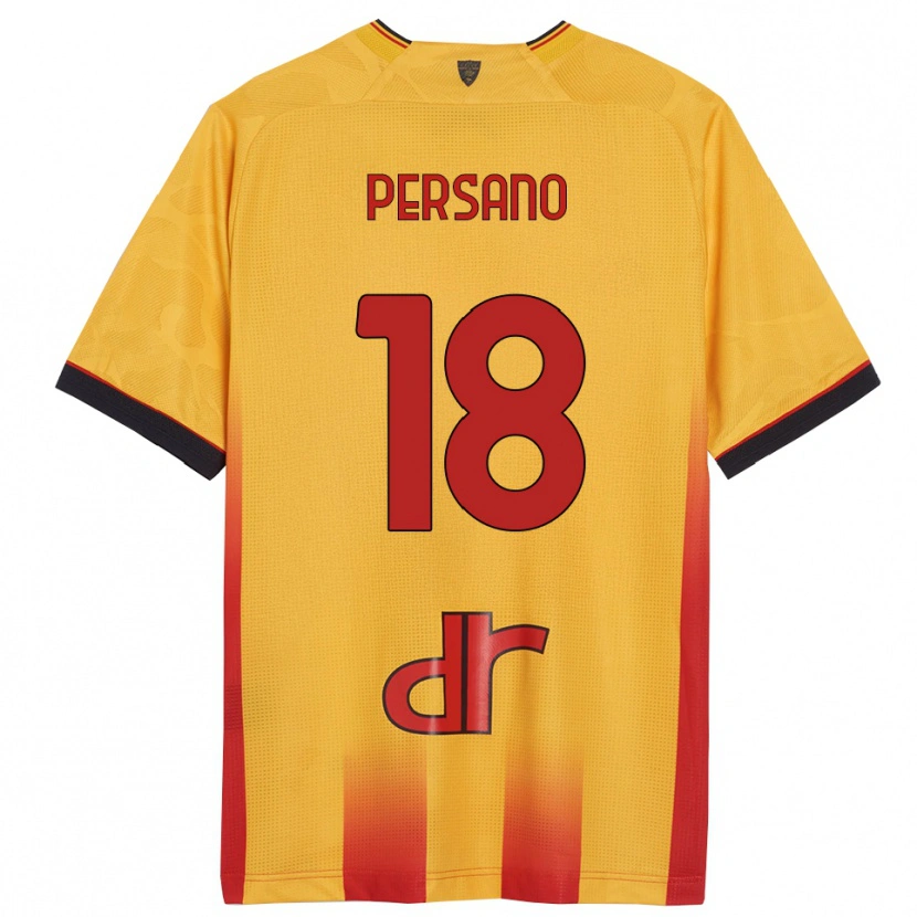 Danxen Hombre Camiseta Emanuele Persano #18 Amarillo Naranja 1ª Equipación 2025/26 La Camisa