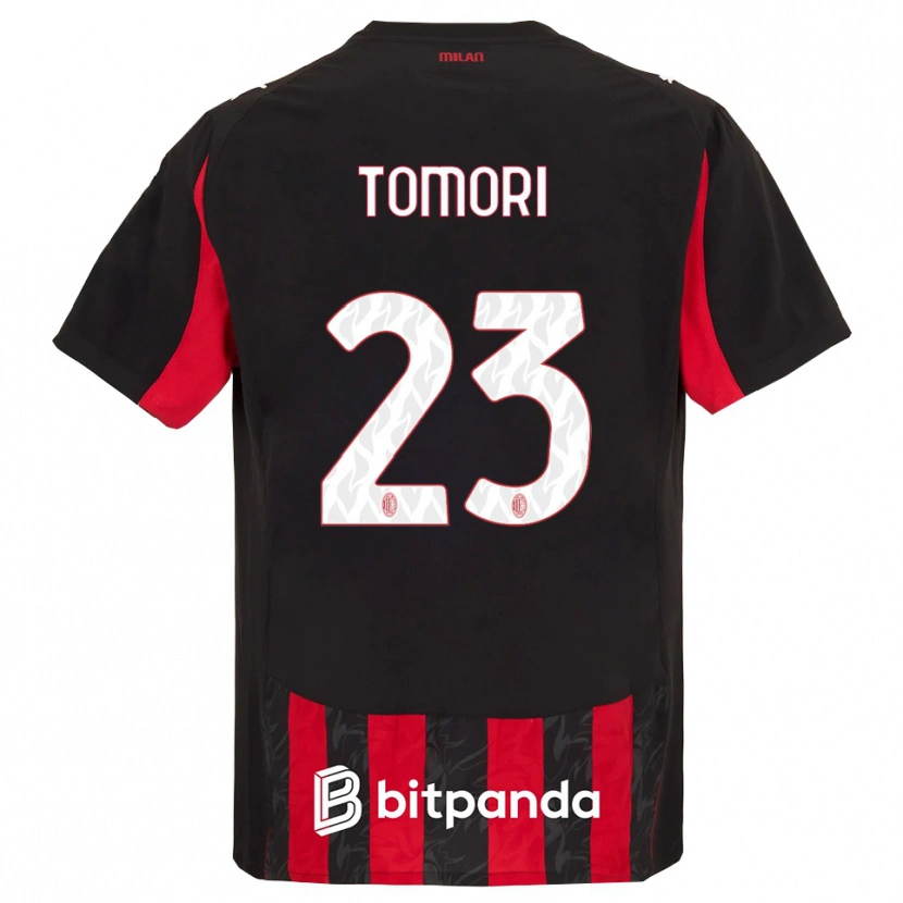 Danxen Hombre Camiseta Fikayo Tomori #23 Rojo Negro 1ª Equipación 2025/26 La Camisa