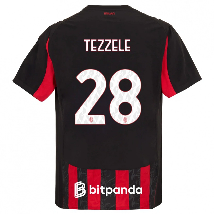 Danxen Hombre Camiseta Matteo Tezzele #28 Rojo Negro 1ª Equipación 2025/26 La Camisa
