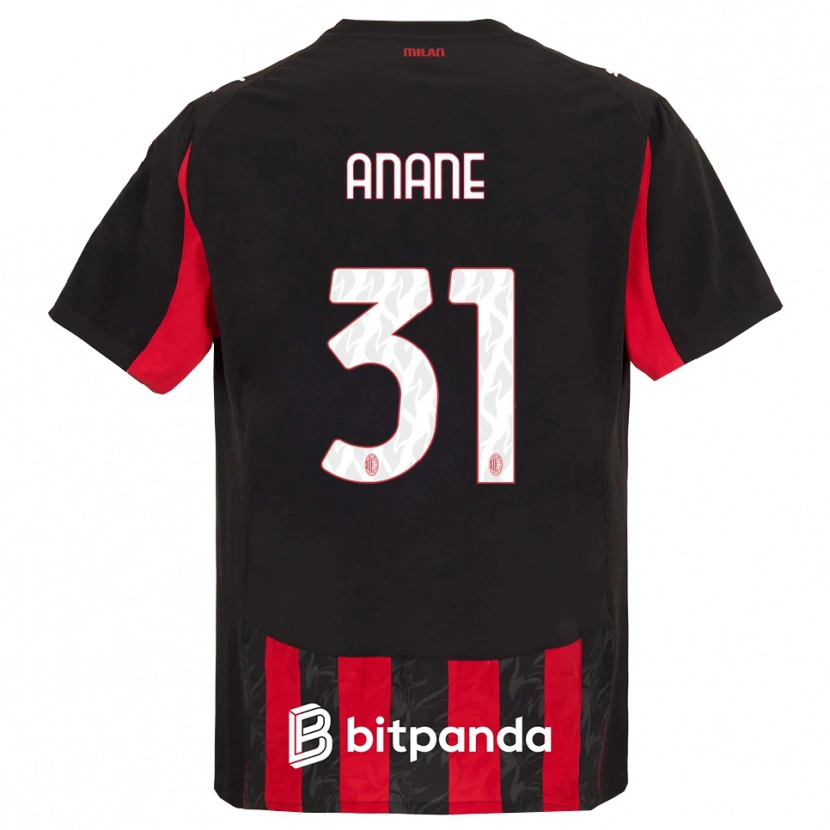 Danxen Hombre Camiseta Emmanuel Anane #31 Rojo Negro 1ª Equipación 2025/26 La Camisa