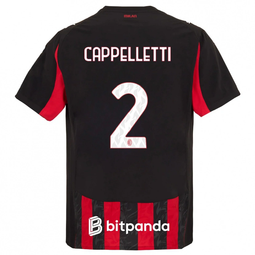 Danxen Hombre Camiseta Mattia Cappelletti #2 Rojo Negro 1ª Equipación 2025/26 La Camisa