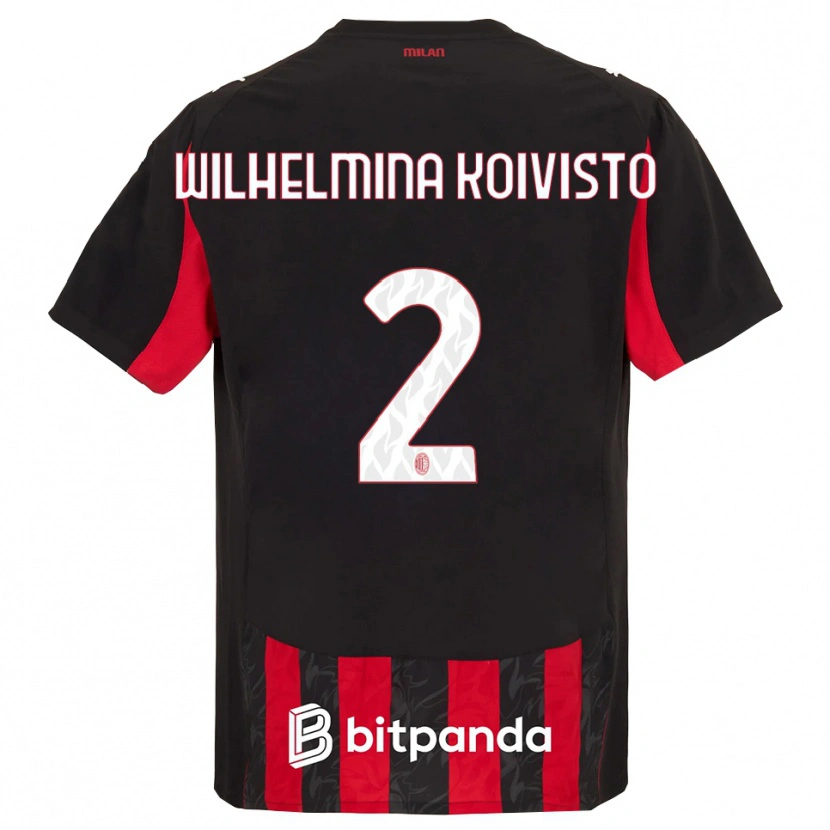 Danxen Hombre Camiseta Emma Wilhelmina Koivisto #2 Rojo Negro 1ª Equipación 2025/26 La Camisa