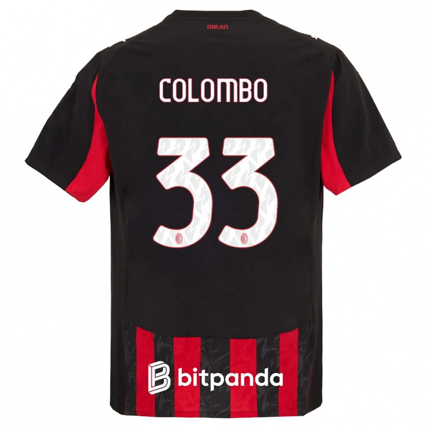 Danxen Hombre Camiseta Federico Colombo #33 Rojo Negro 1ª Equipación 2025/26 La Camisa