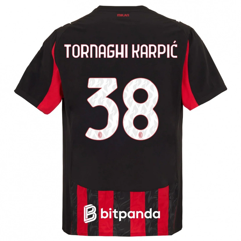 Danxen Hombre Camiseta Lavinia Tornaghi Karpić #38 Rojo Negro 1ª Equipación 2025/26 La Camisa