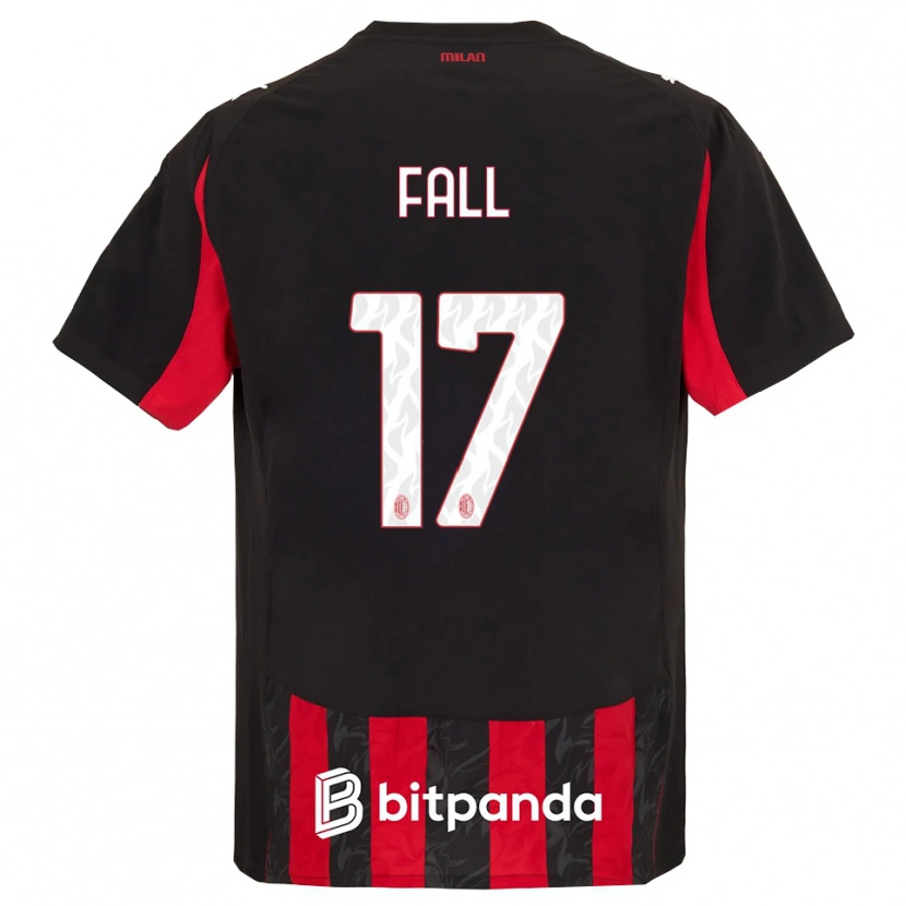 Danxen Hombre Camiseta Mbarick Fall #17 Rojo Negro 1ª Equipación 2025/26 La Camisa