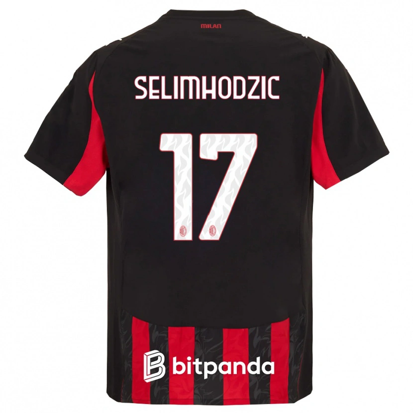 Danxen Hombre Camiseta Noa Selimhodzic #17 Rojo Negro 1ª Equipación 2025/26 La Camisa