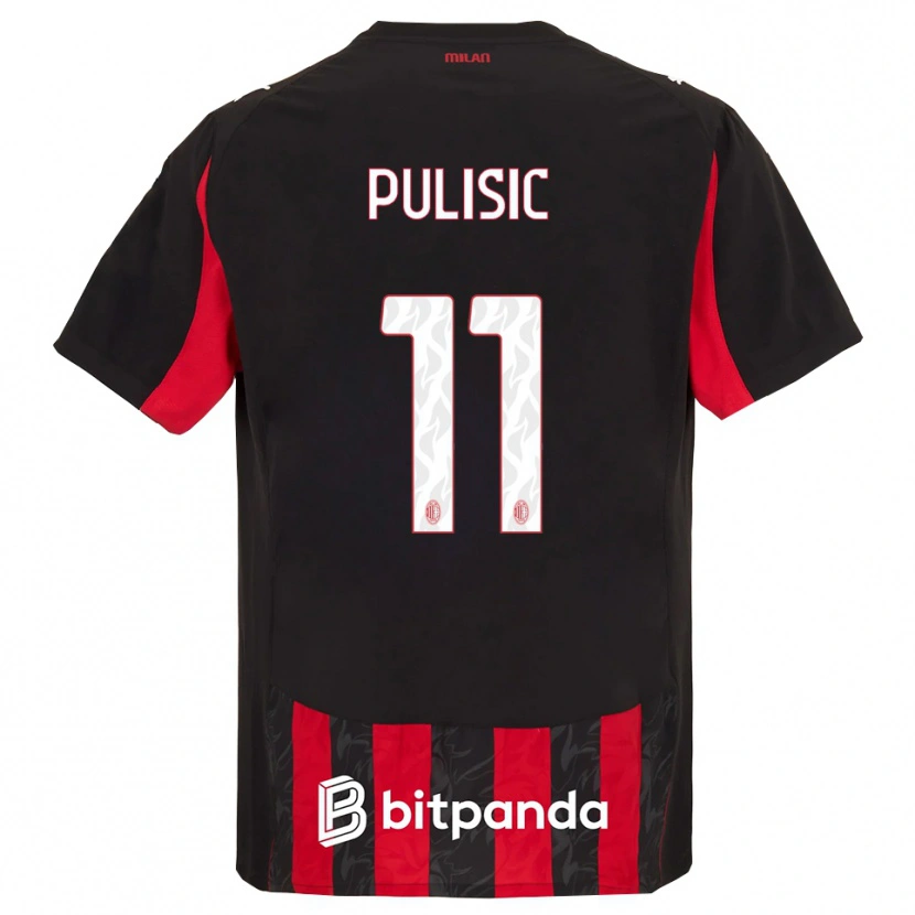 Danxen Hombre Camiseta Christian Pulisic #11 Rojo Negro 1ª Equipación 2025/26 La Camisa