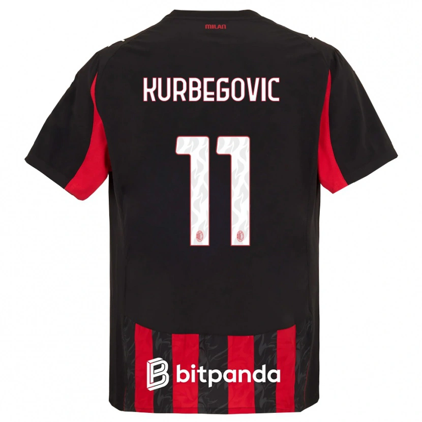 Danxen Hombre Camiseta Dino Kurbegovic #11 Rojo Negro 1ª Equipación 2025/26 La Camisa
