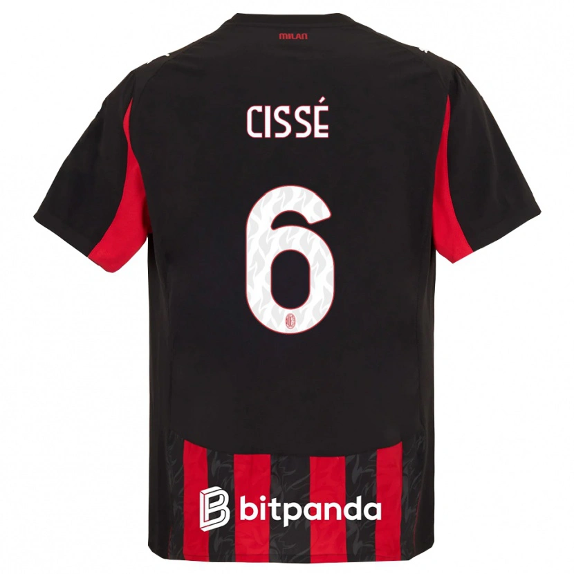 Danxen Hombre Camiseta Maiga-Hamadoun Cissé #6 Rojo Negro 1ª Equipación 2025/26 La Camisa