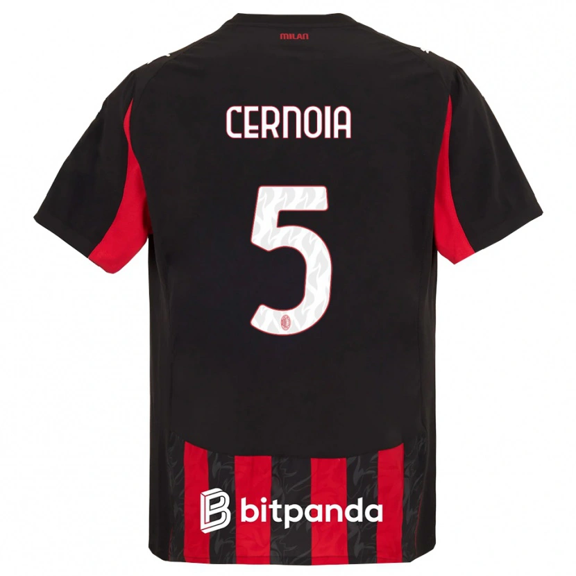 Danxen Hombre Camiseta Valentina Cernoia #5 Rojo Negro 1ª Equipación 2025/26 La Camisa