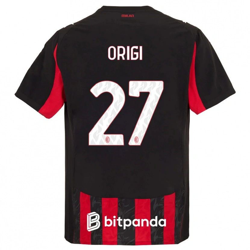 Danxen Hombre Camiseta Divock Origi #27 Rojo Negro 1ª Equipación 2025/26 La Camisa