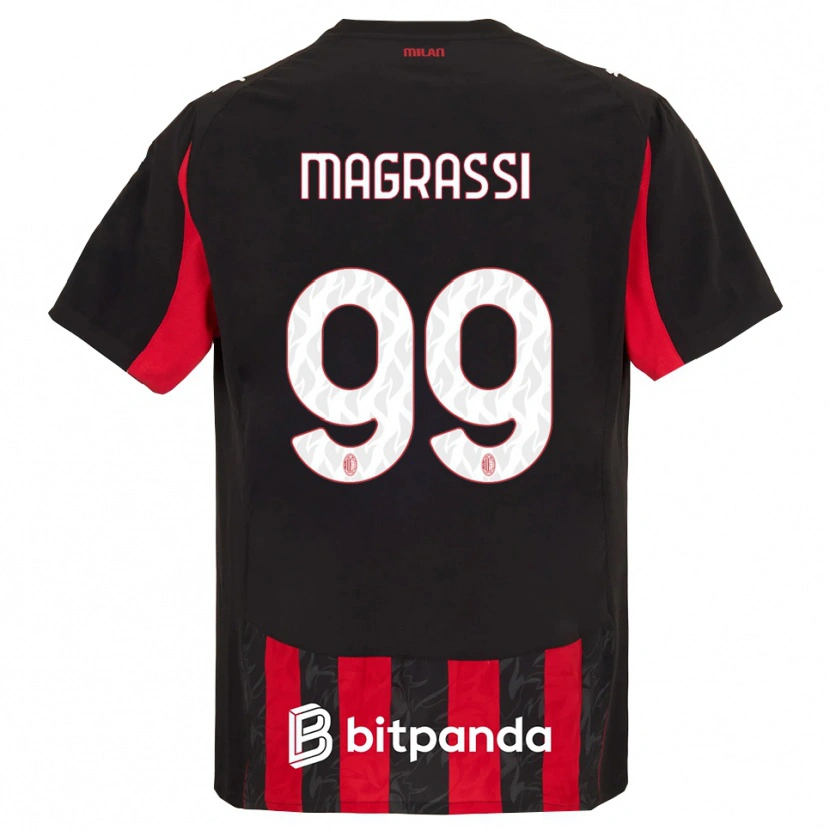 Danxen Hombre Camiseta Andrea Magrassi #99 Rojo Negro 1ª Equipación 2025/26 La Camisa