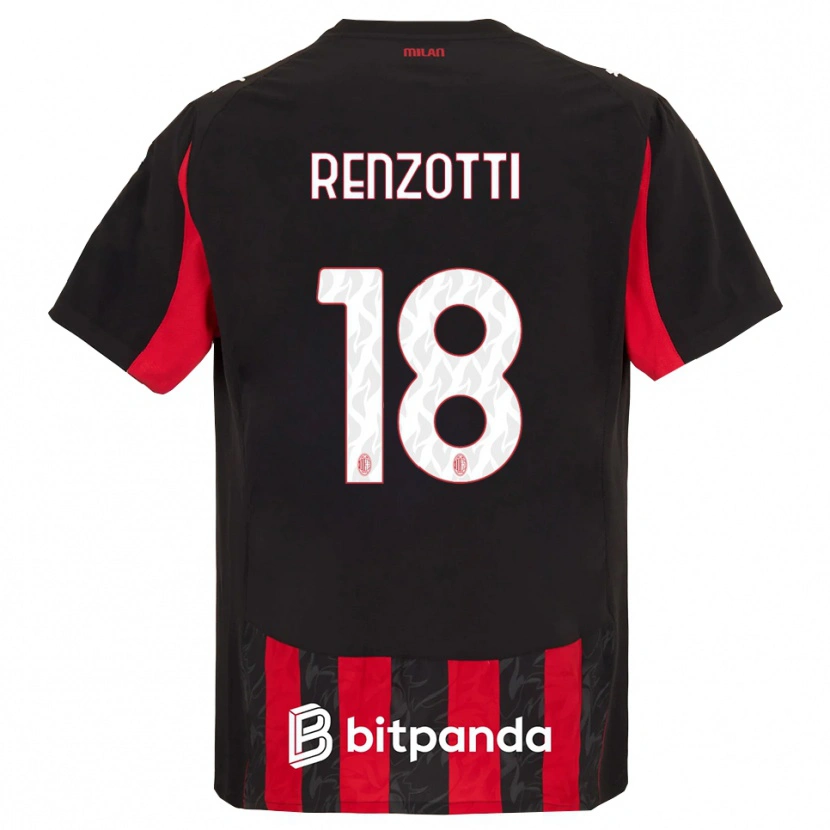 Danxen Hombre Camiseta Monica Renzotti #18 Rojo Negro 1ª Equipación 2025/26 La Camisa