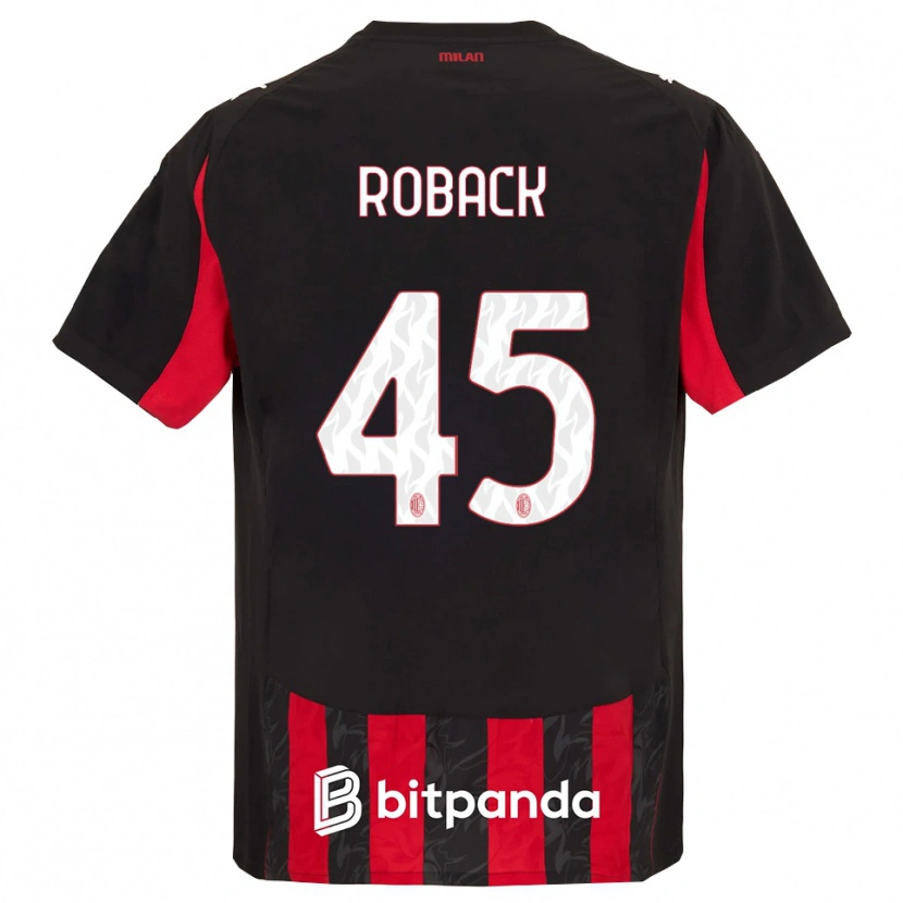 Danxen Hombre Camiseta Emil Roback #45 Rojo Negro 1ª Equipación 2025/26 La Camisa