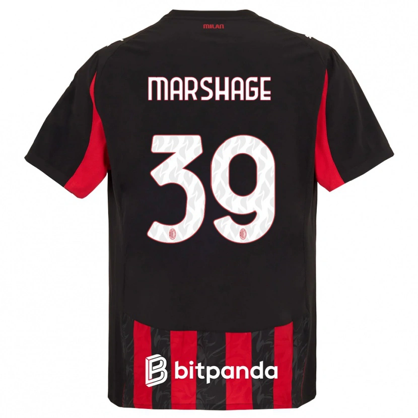 Danxen Hombre Camiseta Wilgot Marshage #39 Rojo Negro 1ª Equipación 2025/26 La Camisa