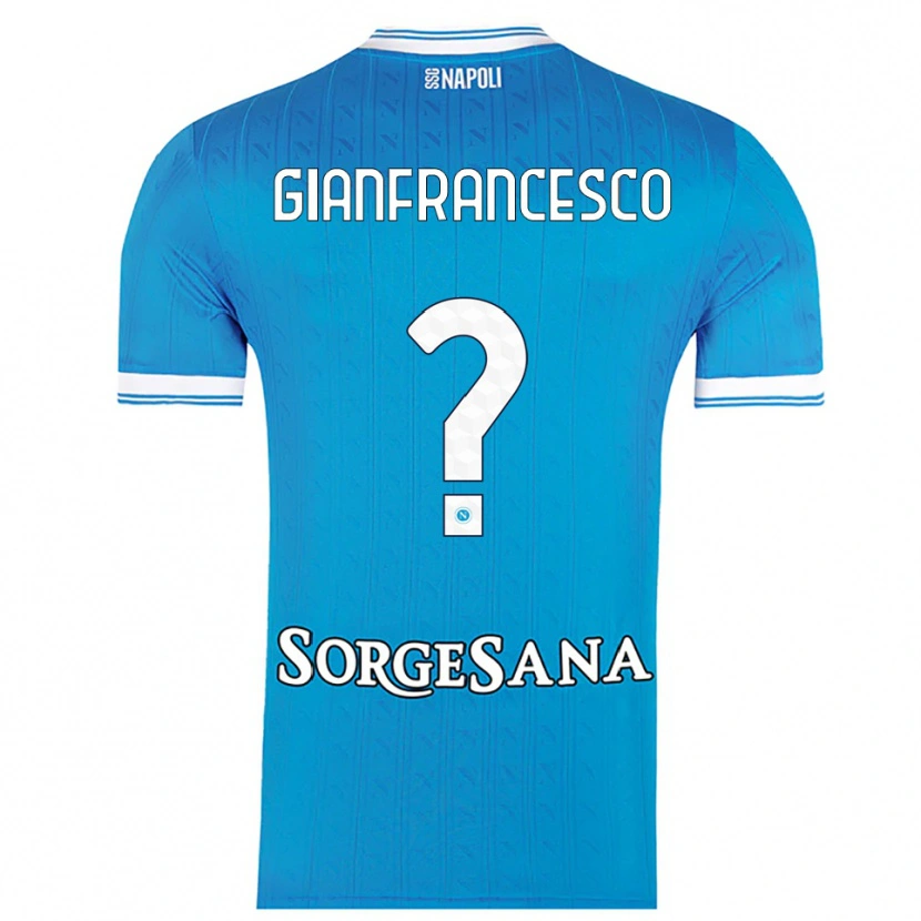 Danxen Hombre Camiseta Sergio Gianfrancesco #0 Azul Cielo Blanco 1ª Equipación 2025/26 La Camisa