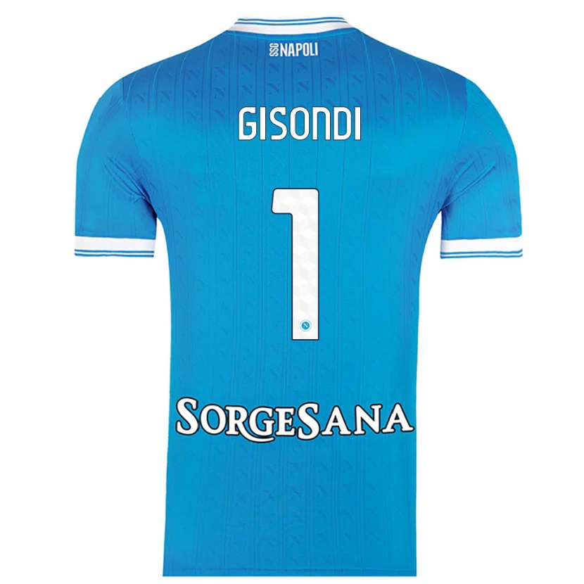 Danxen Hombre Camiseta Francesco Gisondi #1 Azul Cielo Blanco 1ª Equipación 2025/26 La Camisa