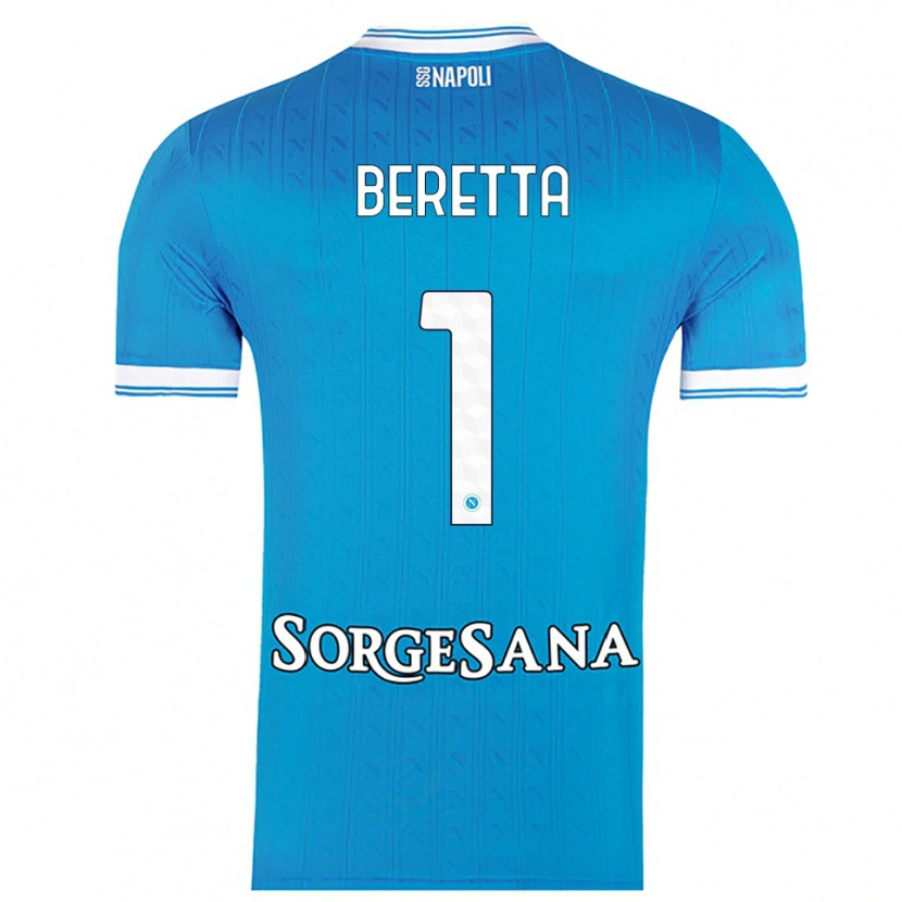 Danxen Hombre Camiseta Beatrice Beretta #1 Azul Cielo Blanco 1ª Equipación 2025/26 La Camisa