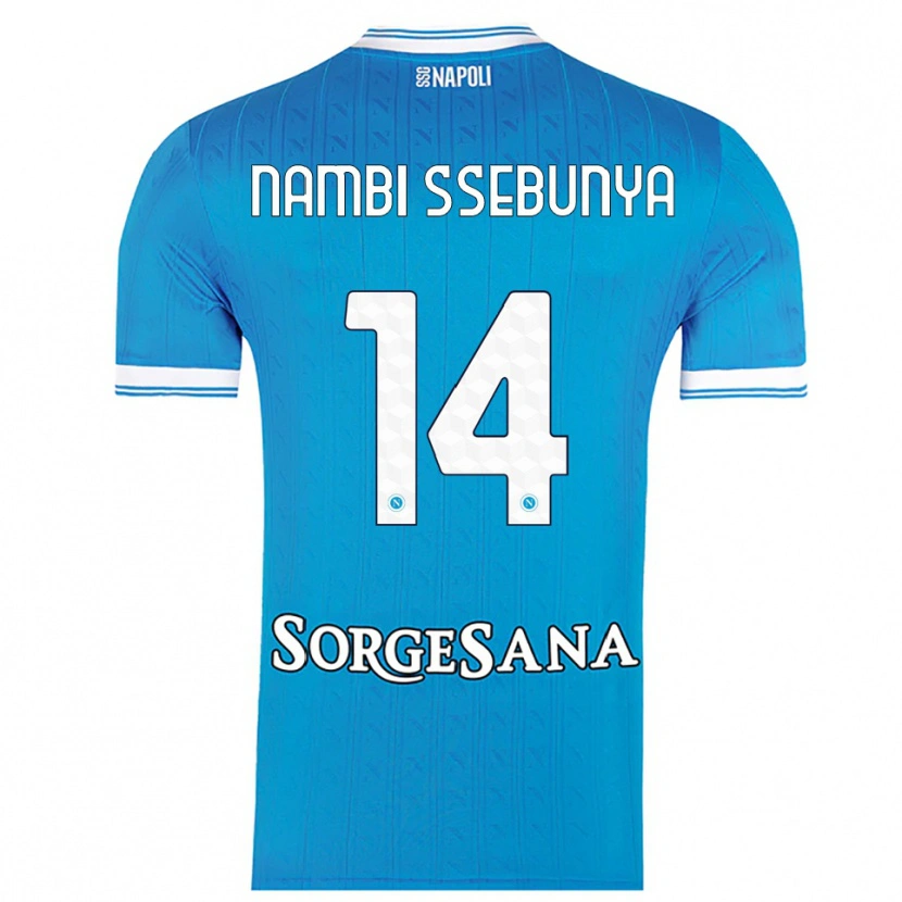 Danxen Hombre Camiseta Violah Nambi Ssebunya #14 Azul Cielo Blanco 1ª Equipación 2025/26 La Camisa