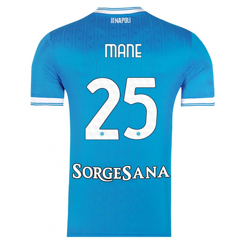 Danxen Hombre Camiseta Balla Mousa Mane #25 Azul Cielo Blanco 1ª Equipación 2025/26 La Camisa