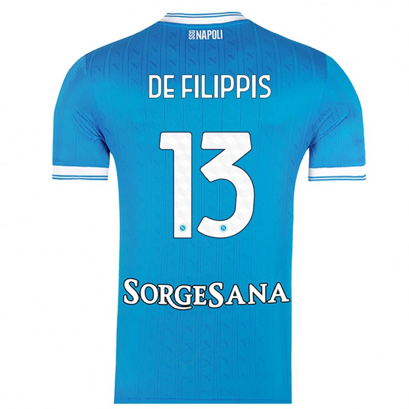 Danxen Hombre Camiseta Antonio De Filippis #13 Azul Cielo Blanco 1ª Equipación 2025/26 La Camisa