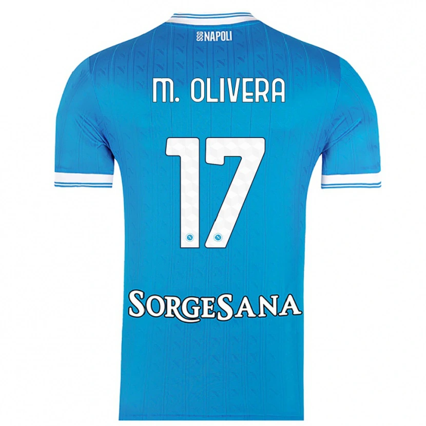 Danxen Hombre Camiseta Mathías Olivera #17 Azul Cielo Blanco 1ª Equipación 2025/26 La Camisa