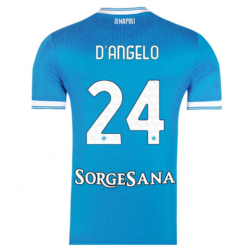Danxen Hombre Camiseta Alessia D'angelo #24 Azul Cielo Blanco 1ª Equipación 2025/26 La Camisa