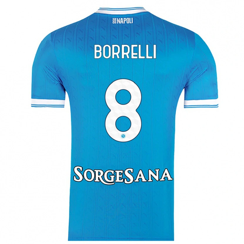 Danxen Hombre Camiseta Ciro Borrelli #8 Azul Cielo Blanco 1ª Equipación 2025/26 La Camisa