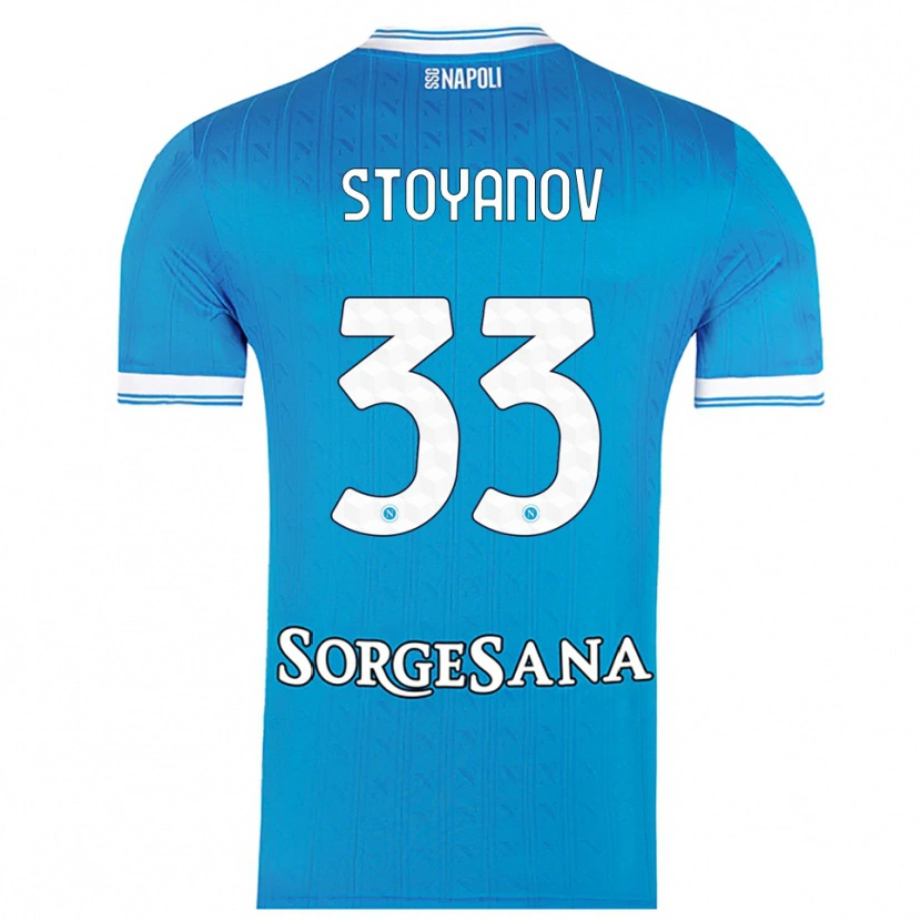 Danxen Hombre Camiseta Steliyan Stoyanov #33 Azul Cielo Blanco 1ª Equipación 2025/26 La Camisa