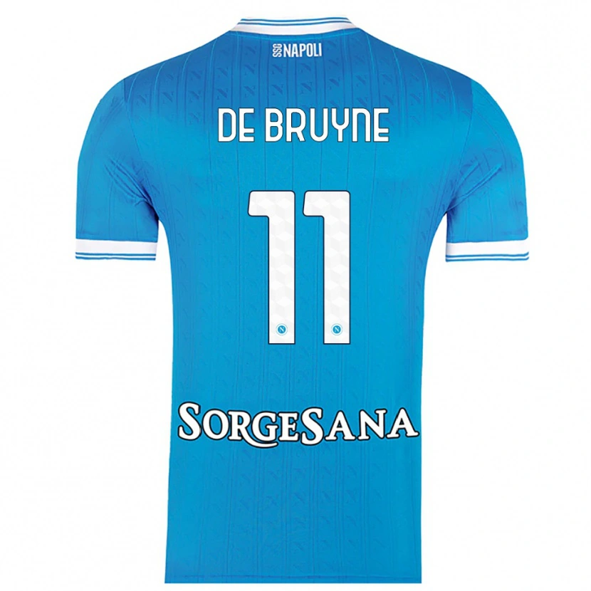 Danxen Hombre Camiseta Kevin De Bruyne #11 Azul Cielo Blanco 1ª Equipación 2025/26 La Camisa
