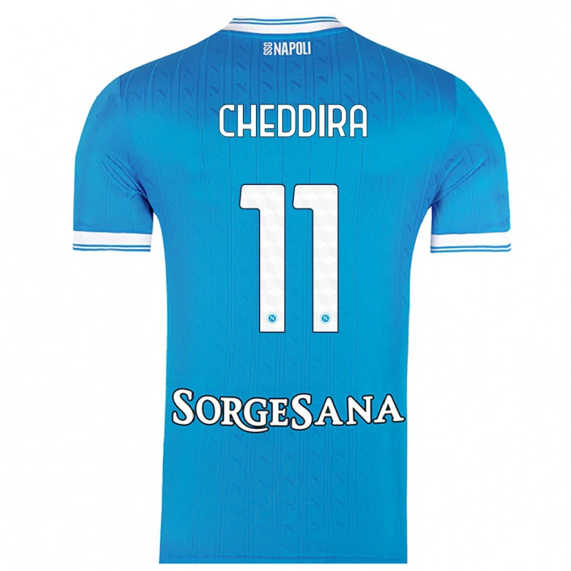 Danxen Hombre Camiseta Walid Cheddira #11 Azul Cielo Blanco 1ª Equipación 2025/26 La Camisa